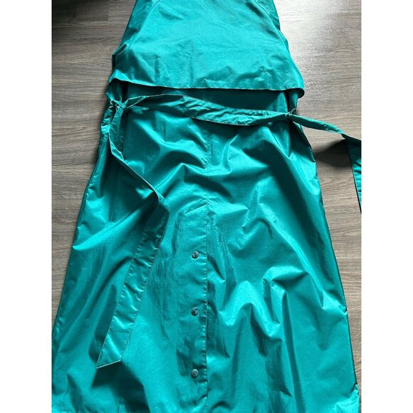 Nuage Vintage 90s Green Button & Belt Trench Coat Mac Uk Women's Size 5/6 - Picture 11 of 12